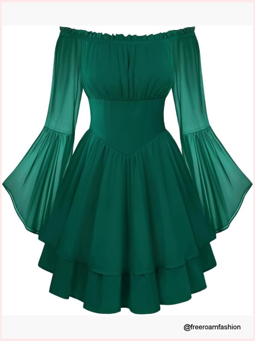 Off Shoulder Bell Sleeve Corset Mini Dress Fairy Style